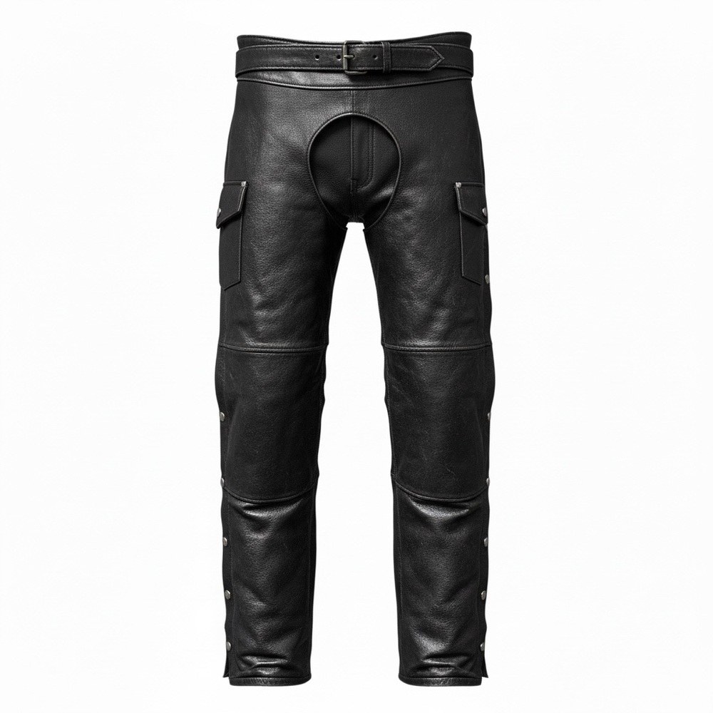 X Element Brown Leather Motorcycle Chaps - 38”
